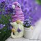 Garden Grace Lavender Gnome Figurine, 10" Purple Home Decor Statue with Butterflies and Flowers